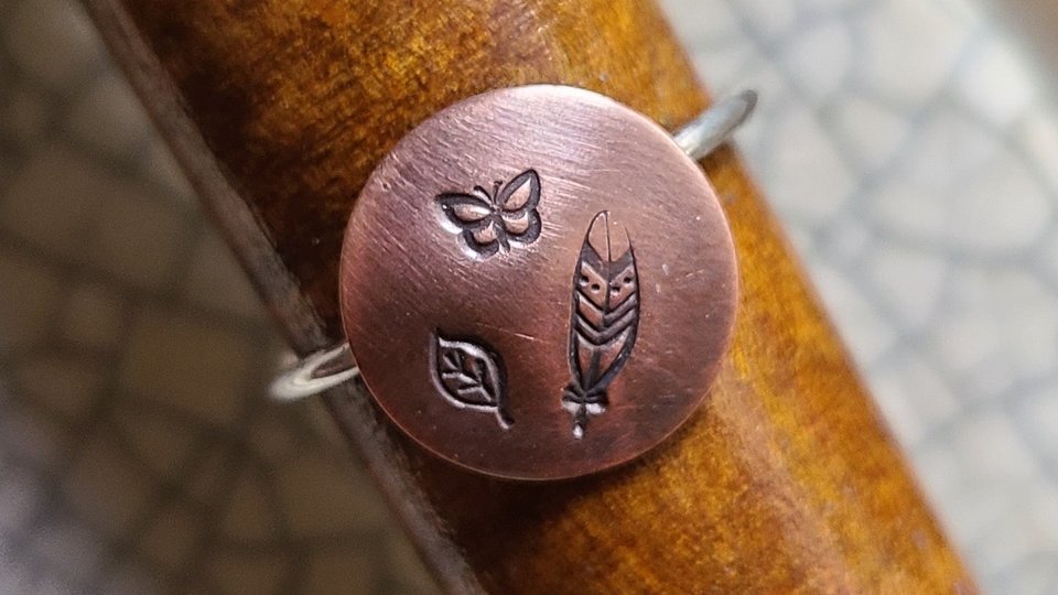 Nature Dream / Copper and Sterling Silver Ring Size 8.75