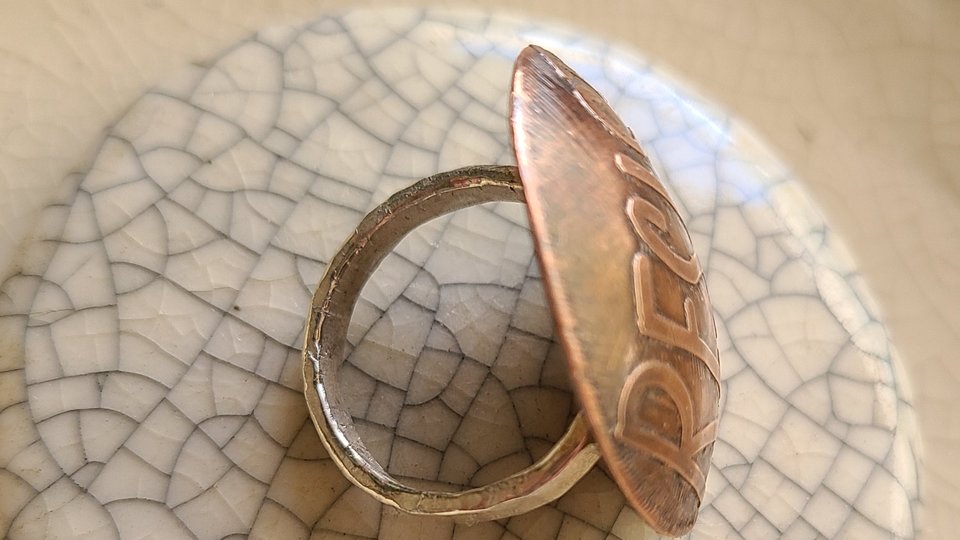 Resist / Copper and Sterling Ring Size 9.5