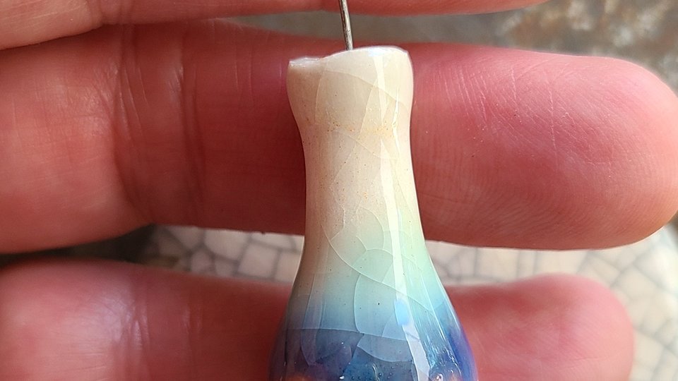 Blue Wave / Ceramic Mini Vase & Flower