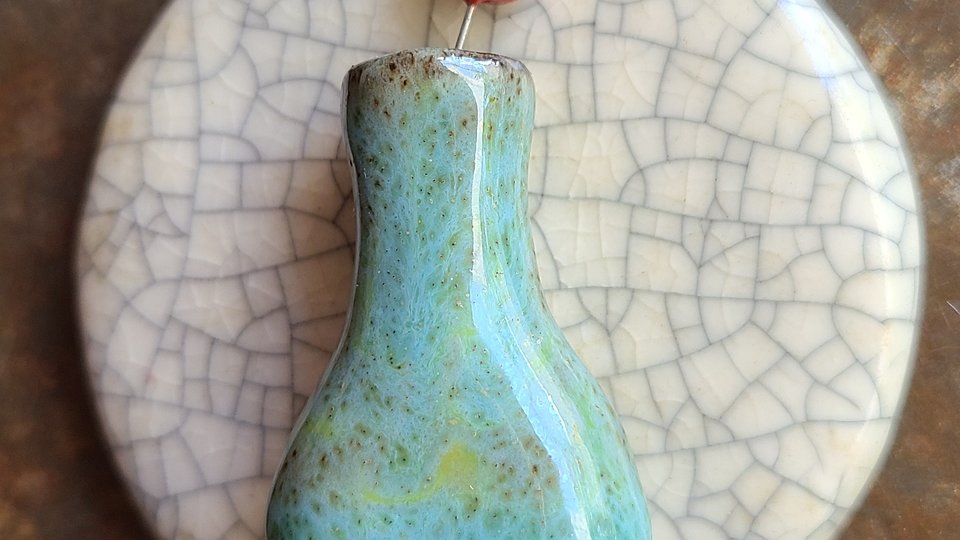Deep Blue with Tulip / Ceramic Mini Vase & Flower