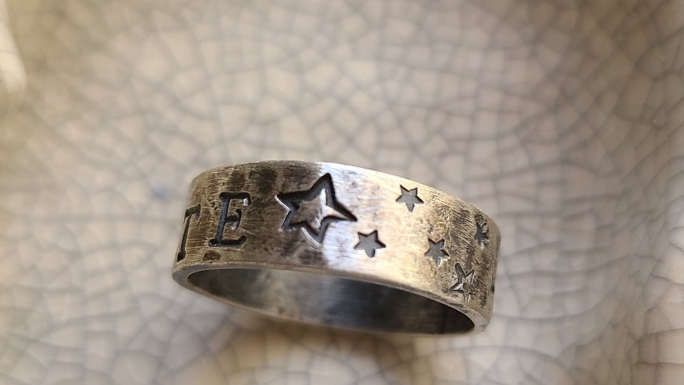 VOTE / Stamped Sterling Silver Ring