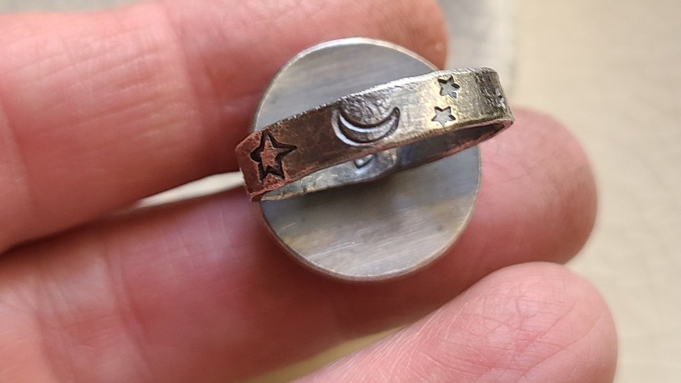 Mountain and River / Turquoise and Sterling Ring Size 8