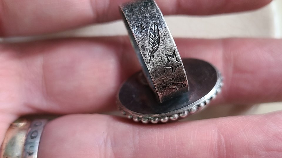 Sky Dancing / Turquoise and Sterling Ring Adjustable