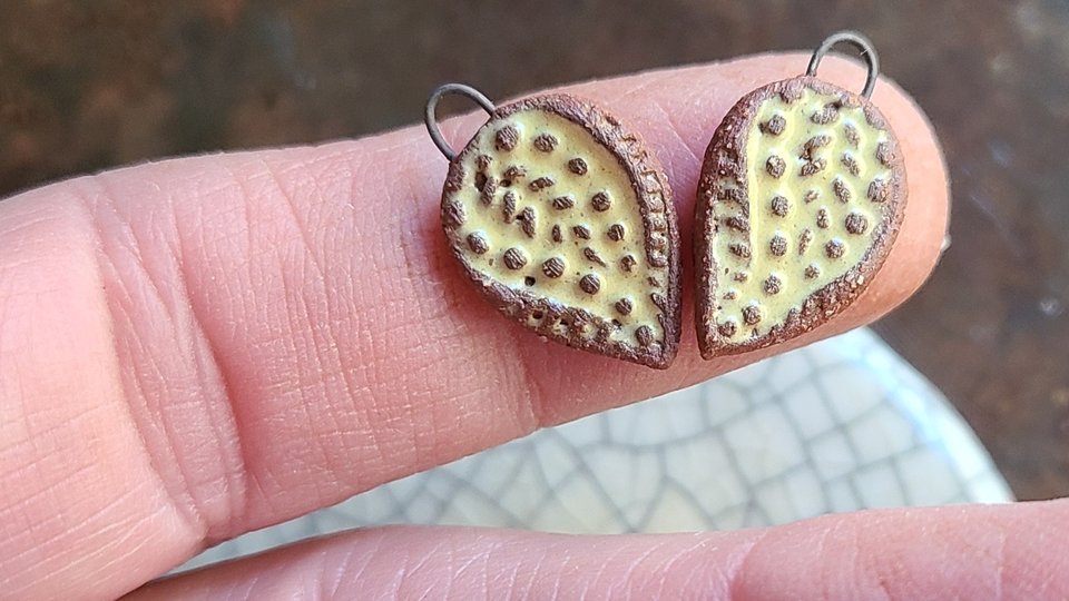 Yellow Paisley / Ceramic Earring Charms