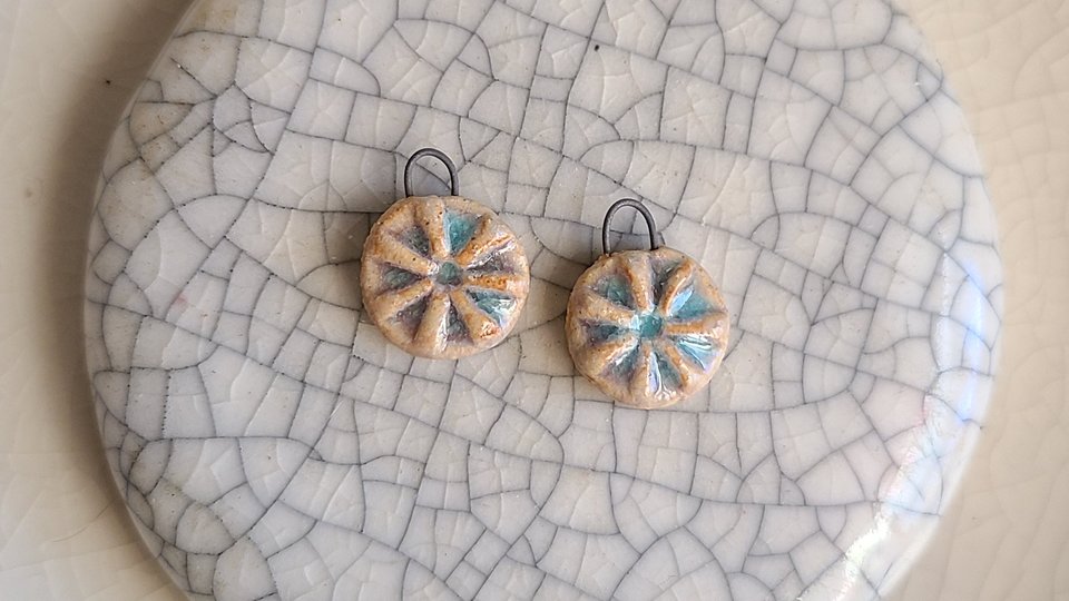 Sunshine / Ceramic Charm Pair