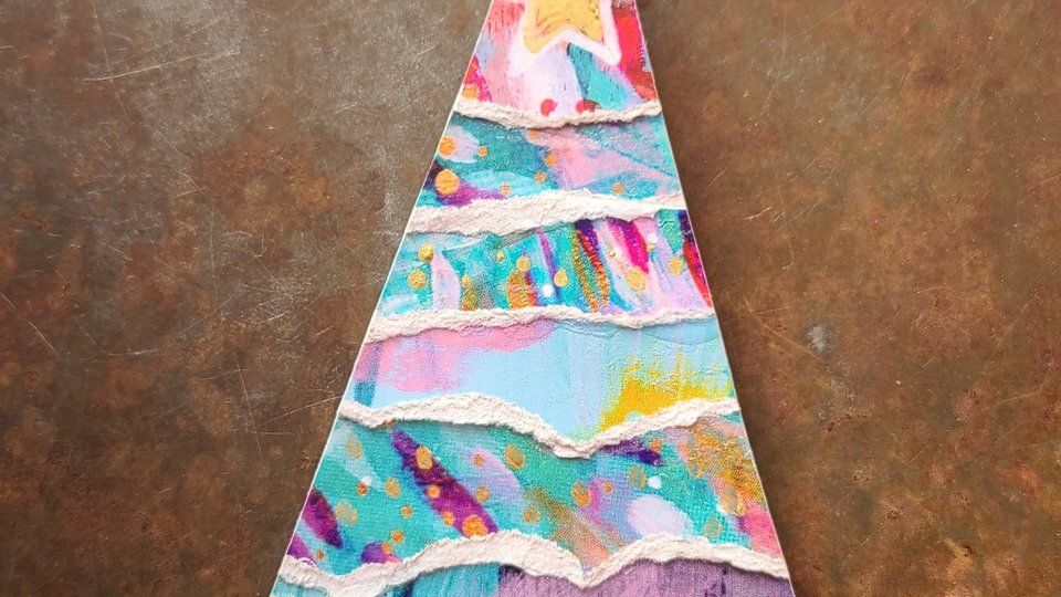 Abstract Tree / Wood, Ceramic and Paper Tree Ornament