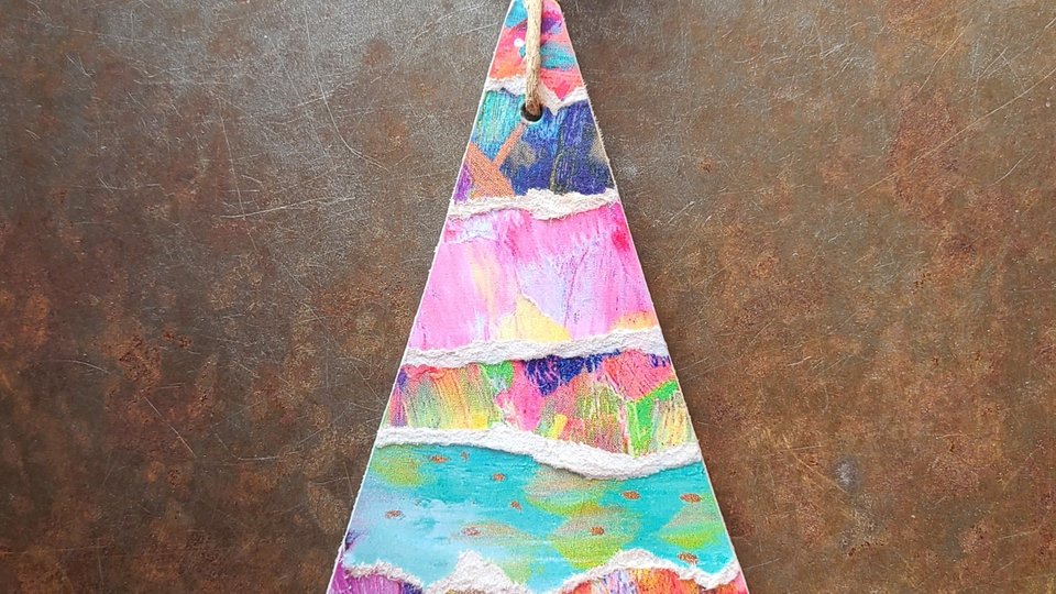 Art Tree / Wood, Ceramic and Paper Tree Ornament