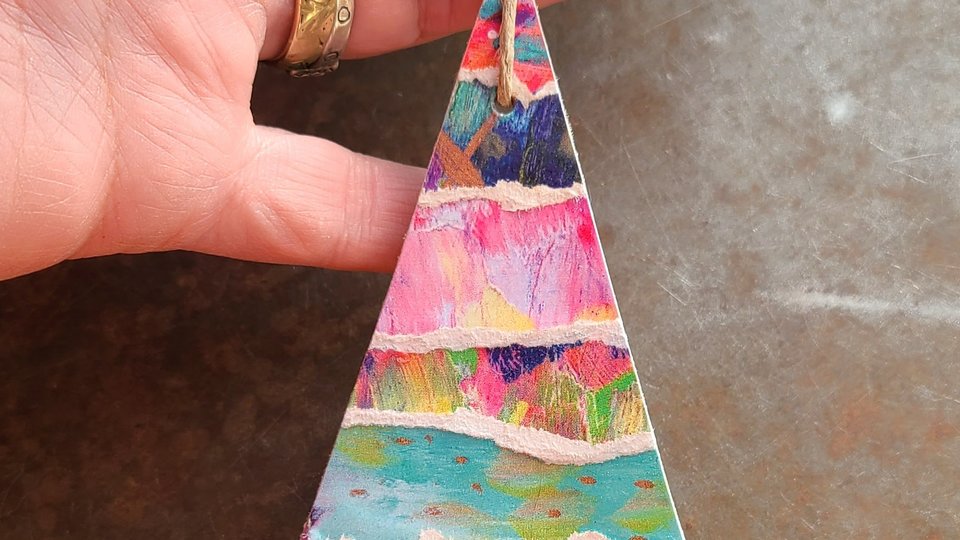 Art Tree / Wood, Ceramic and Paper Tree Ornament