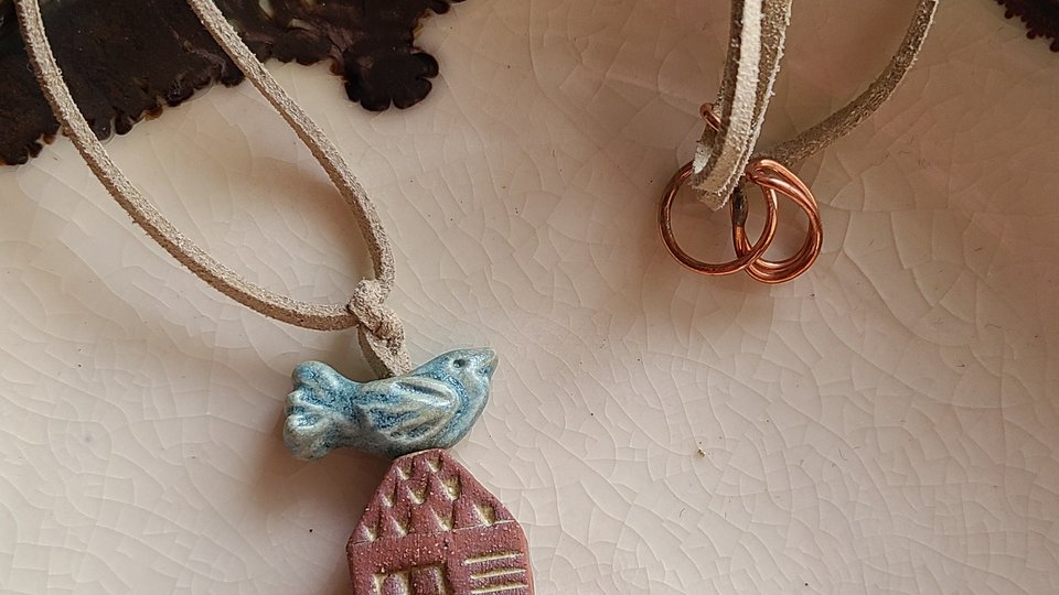 Fly Away Home / Ceramic Bead Necklace