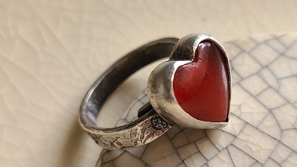 Reserved Teena B / In My Heart / Sterling Silver and Rosarita Ring