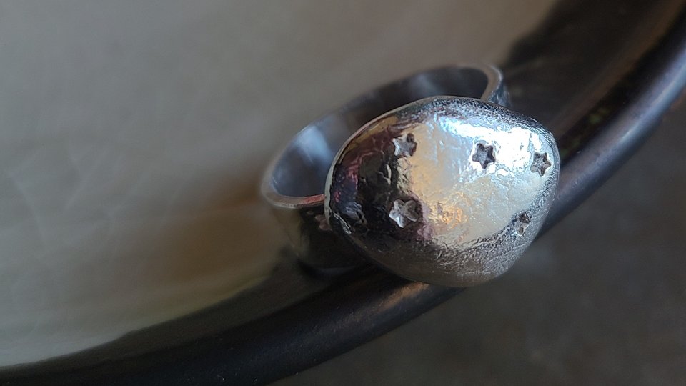 Starry Sky / Adjustable Silver Ring