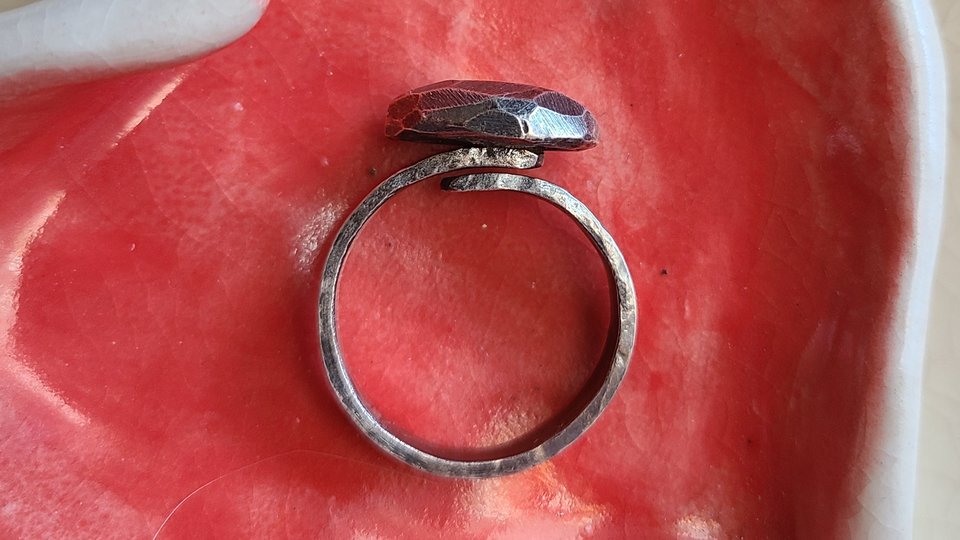 Gem / Adjustable Silver Ring
