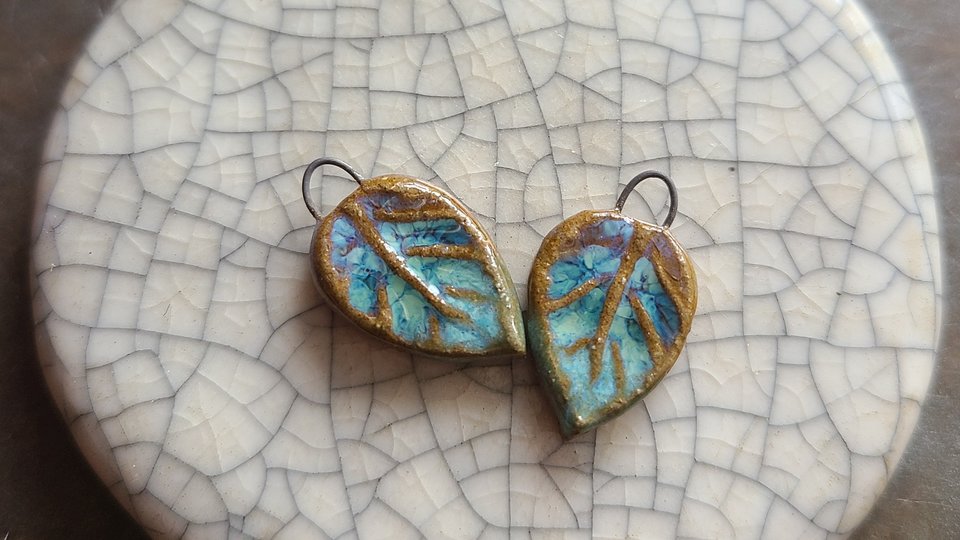 Magic Leaf / Ceramic Earring Charms