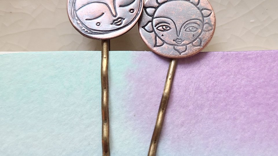 Sun or Moon Bobby Pins