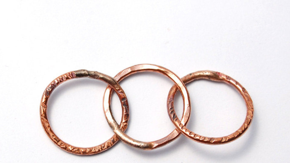 Linked Rings / Handmade Copper Links/ made when ordered