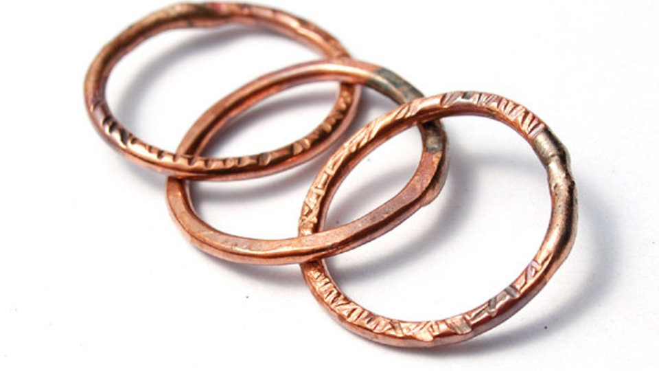Linked Rings / Handmade Copper Links/ made when ordered