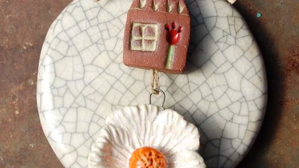 Ojai House / Ceramic Pendant and Bead Set