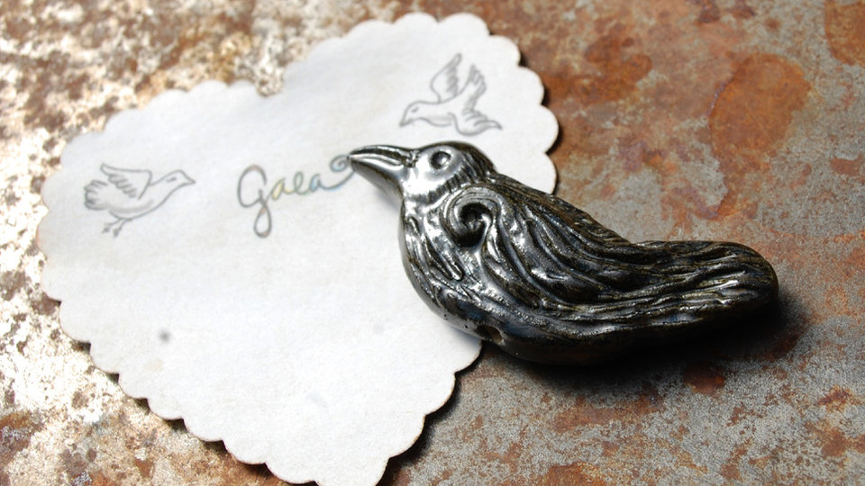 Nevermore / Ceramic Raven Bead Pre-Order