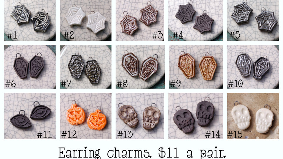 Halloween Charms / Ceramic Charms Made When Ordered