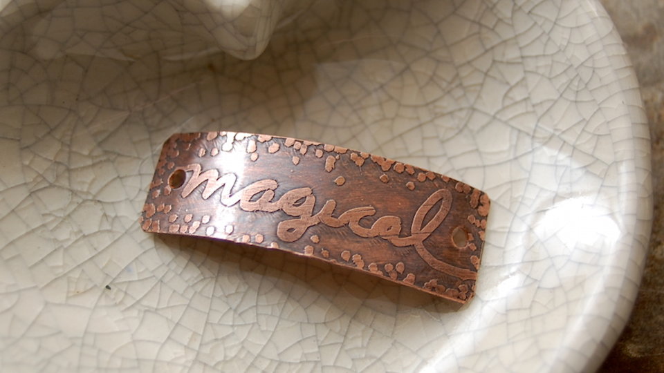 Pre-Order / Etched Copper Curved Bars - Original Drawings on Copper - Made to Order
