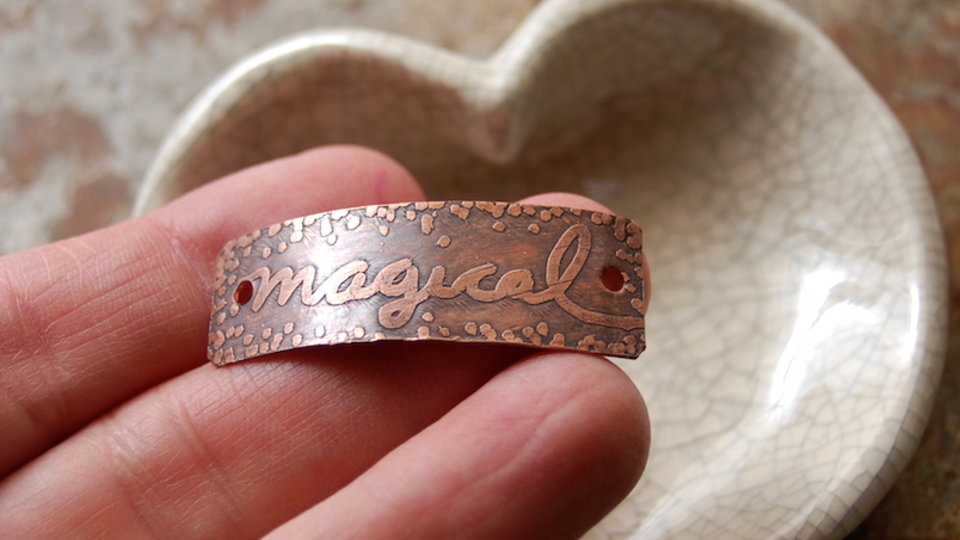 Pre-Order / Etched Copper Curved Bars - Original Drawings on Copper - Made to Order