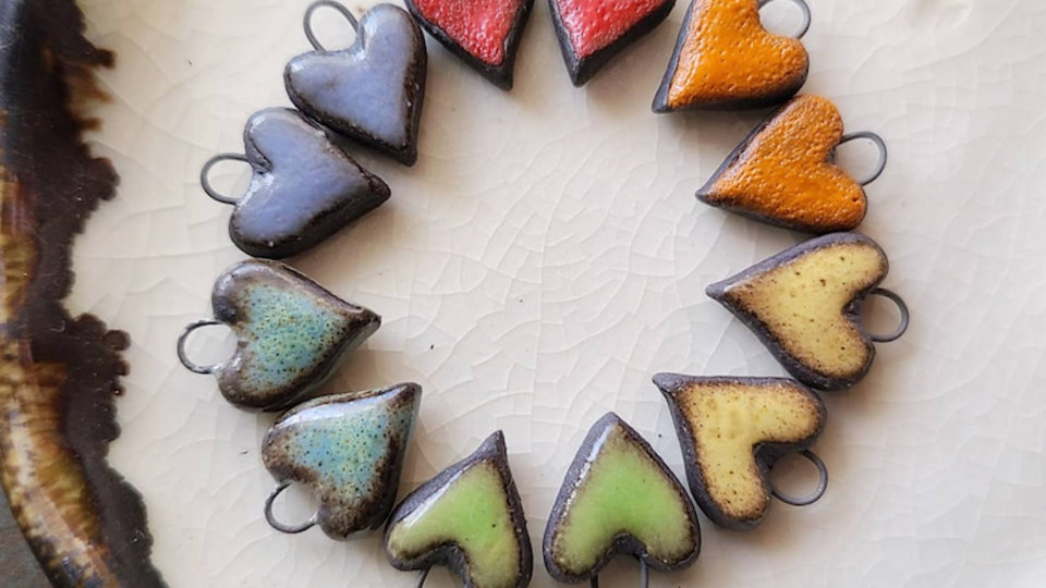 Mini Heart Pairs / Ceramic Charms Made To Order