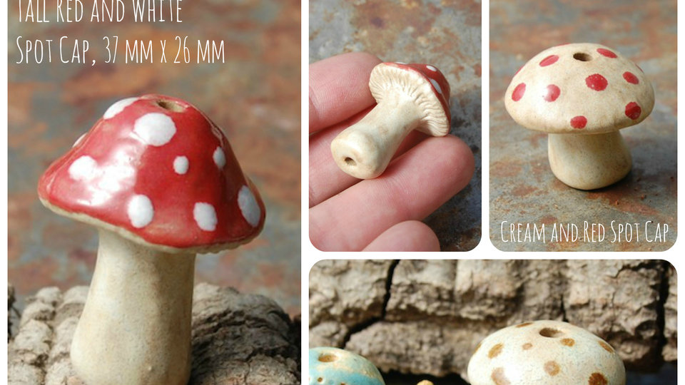 Mushrooms / Ceramic Mushroom Beads (pre-order)