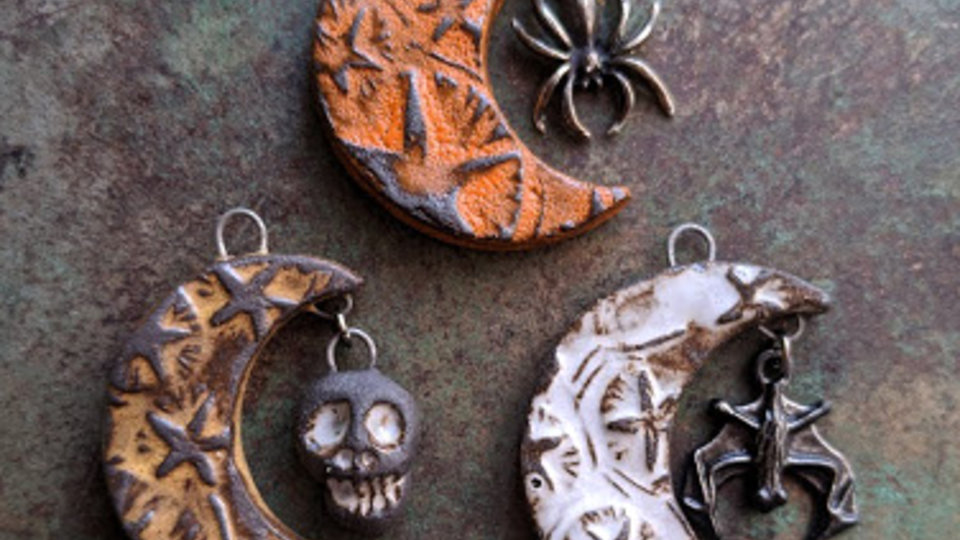 Spooky Moon / Ceramic Pendants To Be Made