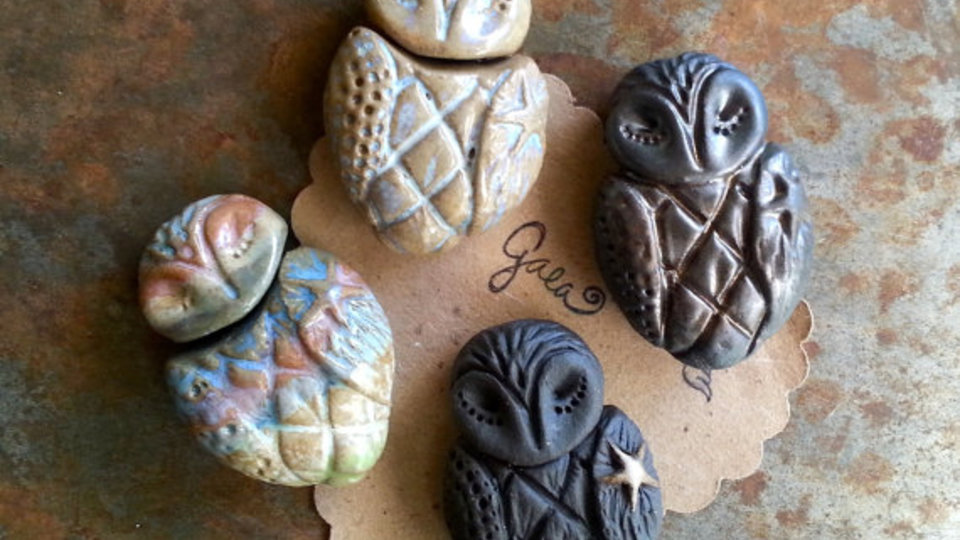 Star Wing Owl / Ceramic Bead Pre-Order