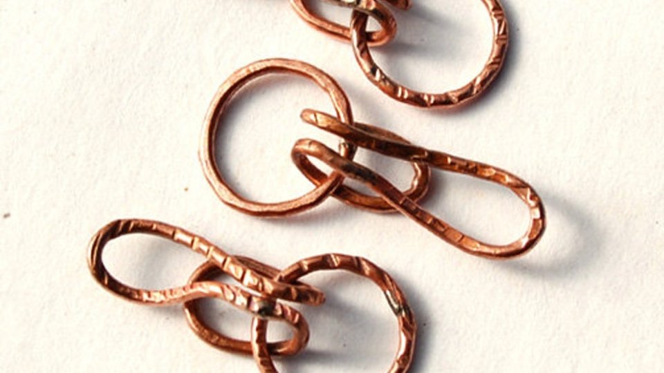 Hooked / Handmade Copper Hook and Eye Set / made to order