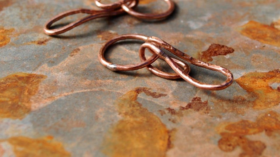 Hooked / Handmade Copper Hook and Eye Set / made to order