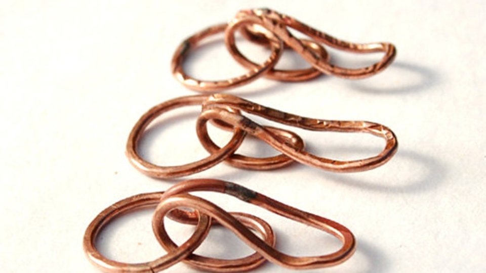 Hooked / Handmade Copper Hook and Eye Set / made to order