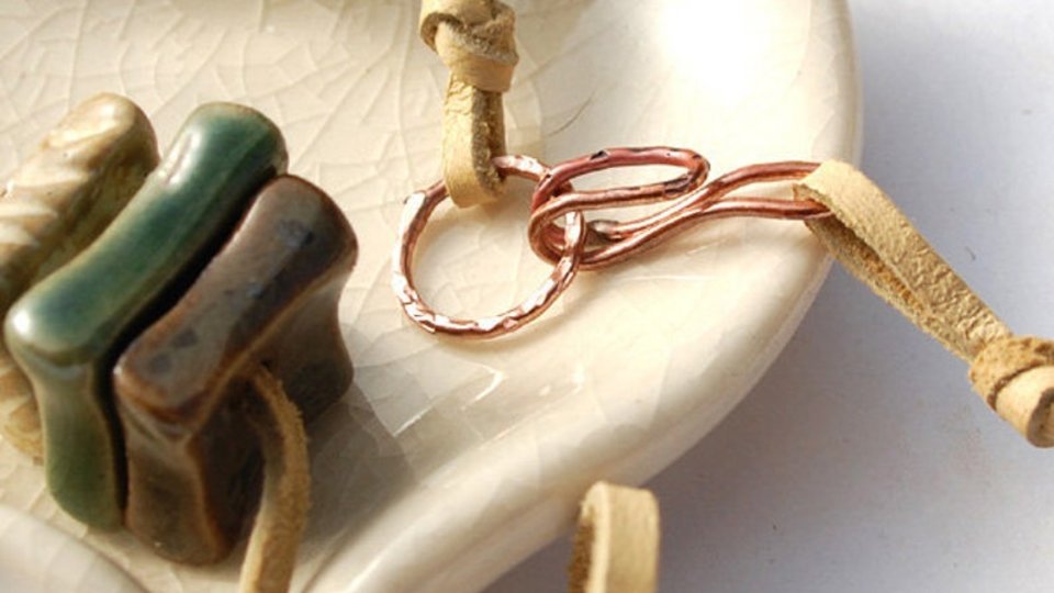 Hooked / Handmade Copper Hook and Eye Set / made to order