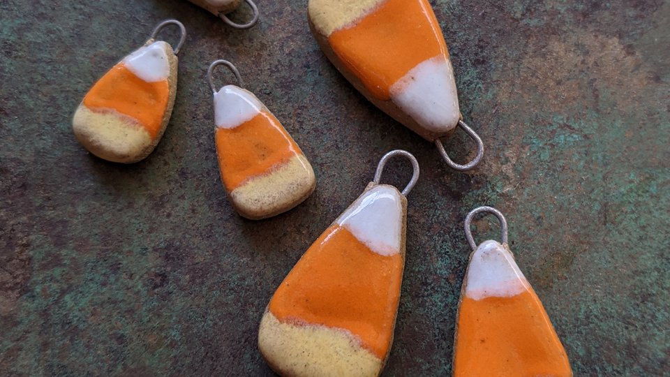 Candy Corn Charms / Ceramic Charms To Be Made