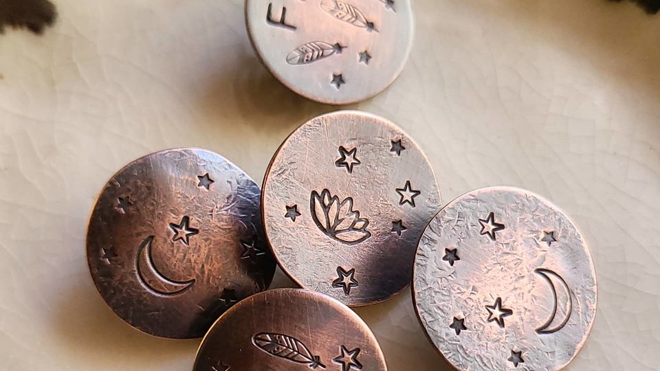 Loop Back Copper Buttons