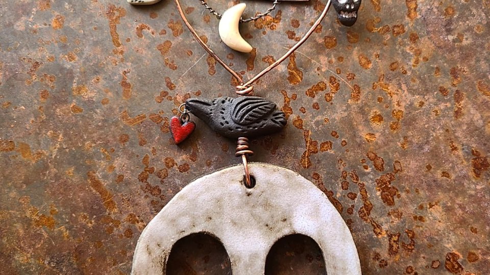 Reserved for Jenny O./ Once Upon A Midnight Dreary Mixed Media Ornament