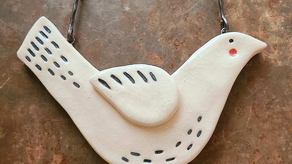 Peace / Ceramic and Copper Wall Decor/Ornament