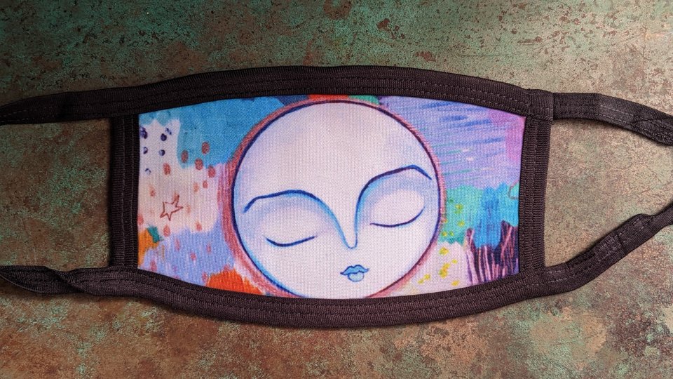 Abstract and Moon / Gaea Handmade Face Mask