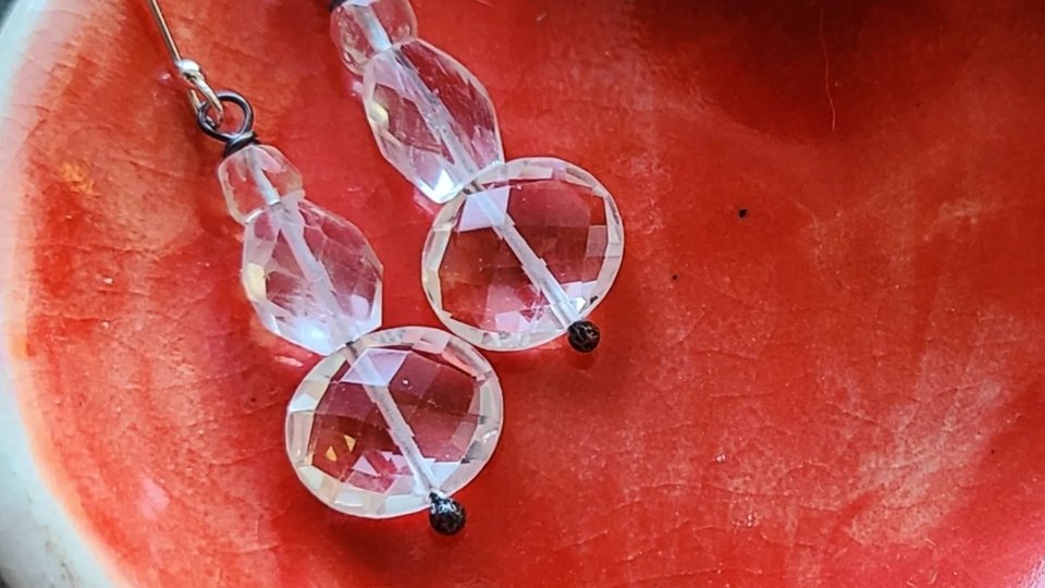 Glamour Puss / Copper and Gemstone Earrings