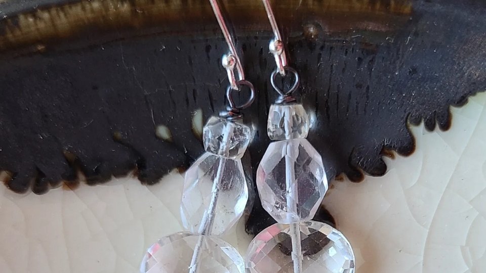 Glamour Puss / Copper and Gemstone Earrings