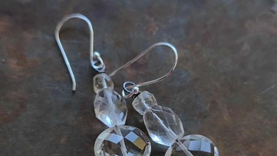 Glamour Puss / Copper and Gemstone Earrings