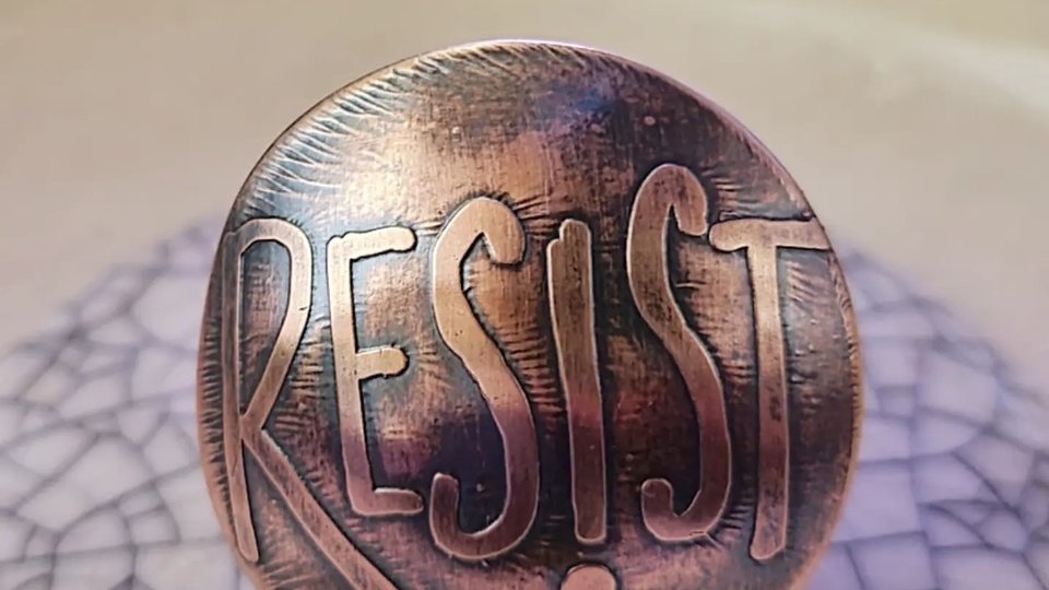 Reserved for Pamela K. / Resist / Copper and Sterling Ring Size 8.5