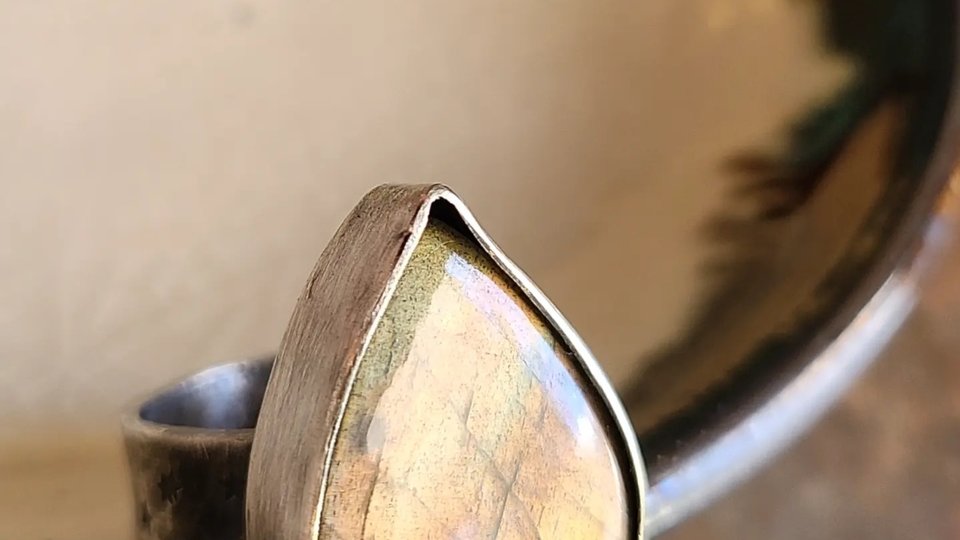 Golden Hour / Labradorite and Sterling Silver Ring