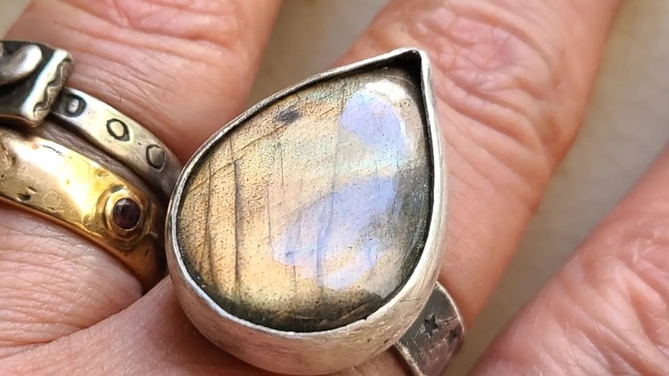 Golden Hour / Labradorite and Sterling Silver Ring