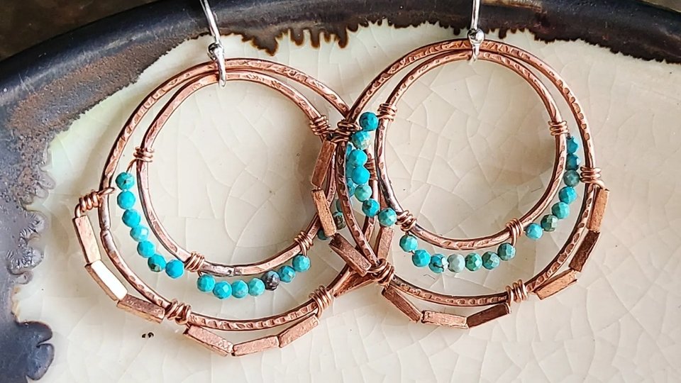 Off The Beaten Path / Copper & Turquoise Earrings