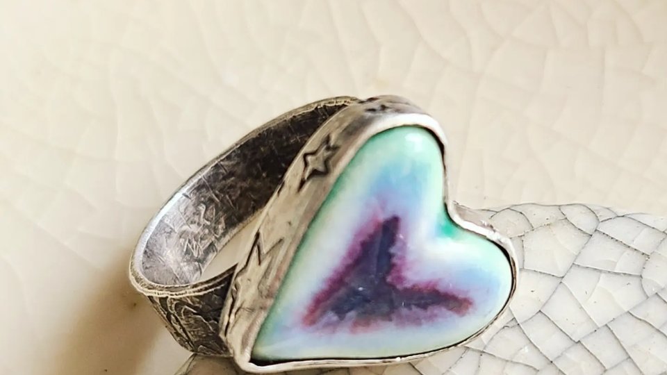 Reserved for Kristy A. / Sterling Silver and Ceramic Ring