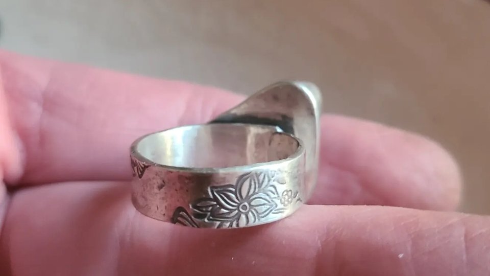 Purple Heart / Adjustable Ceramic & Silver Ring