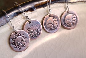 Copper and Sterling Silver Earrings