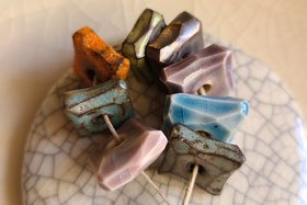 Flat Square Gem Beads (made to order)