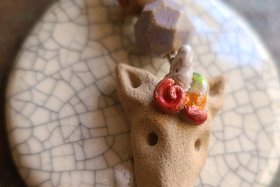 Unicorn Love / Ceramic Pendant and Bead Set